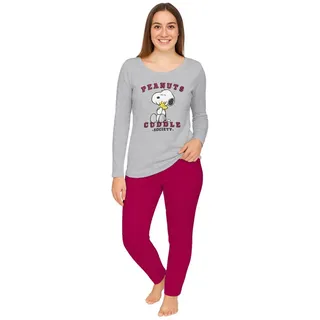 United Labels® Schlafanzug The Peanuts Snoopy Schlafanzug Pyjama Set Langarm Oberteil mit Hose bunt M