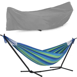 RIUGHJID Garten Outdoor Hängematte-Abdeckung Wasserdicht, Schutzhülle Geeignet für Hängematte mit Gestell (Size:210D-285X17X80cm, Color:grau)