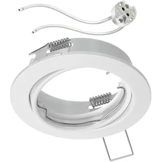 ledscom.de Decken-Einbaurahmen FERE Einbaurahmen weiß matt schwenkbar (LED/Halogen/MR16/50mm) inkl. GU5.3 Fassung