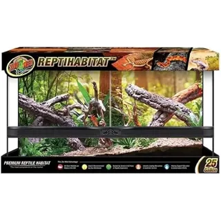 Zoo Med Reptihabitat Doppeltür - Terrarium-Käfig für Reptilien und Amphibien aus Glas und Stahl, Belüftung auf Mehreren Seiten, mit Kabeldurchführungen, 76x60x40 cm