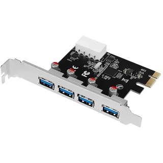 Logilink PCI Express Karte mit 4X USB 3.0, VIA Chipsatz, bis 5GBit/s Datenübertragung