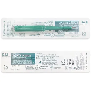 WARRIOR Dermal Anchor Titanium G23 Steril und Scalpel Biopsie Skin Curette Kai Medical Punch Einweg Perforieren Professionelles Piercing Tool Kit(Ø 1.5mm, 1 pièce)