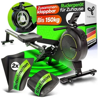 Tretmann Rudergerät für Zuhause Set - extra leise- [Wirbelstrombremse2.0] bis 150KG (Rudergerät Magnet Rudermaschine Rudergeräte), Ruder Fitnessgeräte