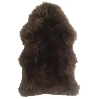 Lammfell  (Dunkelbraun, Länge: 90 cm, 100 % Echtfell)