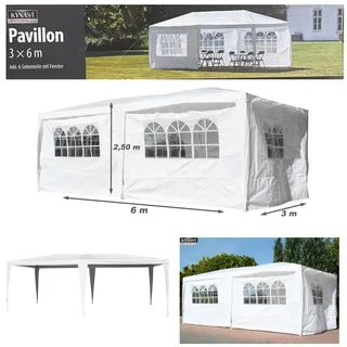 Kynast Pavillon mit Seitenteilen weiss Partyzelt Gartenpavillon Festzelt Eventzelt