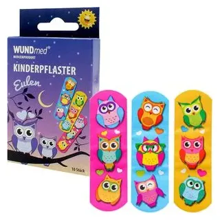 Wundmed WUNDmed® Pflaster Eulen, 10 Strips, wasserfest, 6,3 x 1,9cm