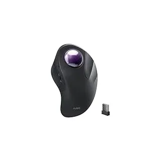 Nulea Kabellose Trackball-Maus,Ergonomisch & Wiederaufladbar,Zeigefingersteuerung,5-stufig DPI (1600-4800),3 Geräte via BT/USB Für PC/Mac/Tablets-Lila
