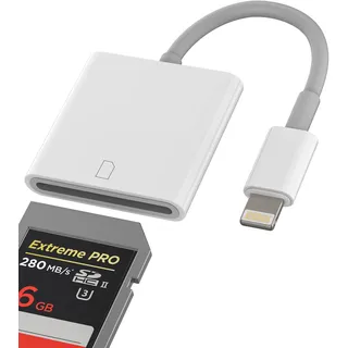 Lightning SD Kartenleser für iPhone 14 13 Pro Max Adapter für Apple MFi Certified Card Reader Speicherkarte Foto Digitalkamera Anschlüssen Memory Stick Camera Kartenlesegerät für iPad Air Zubehör 68