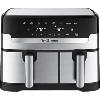 Tefal Dual Drawer Heißluftfritteuse EY90JDE schwarz/Edelstahl