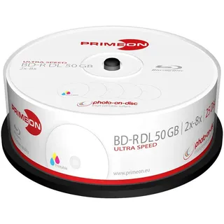 PrimeOn 2761319 Blu-ray BD-R DL Rohling 50 GB 25 St. Spindel Bedruckbar
