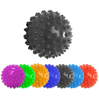 #DoYourSports Igelball & Faszienball | Massageball 10cm ⌀ | Lacrosse Ball für Hals, Rücken & Füße mit Stachel-Oberfläche | Ideal zum Faszientraining | Akupressurball mit Noppen [Schwarz]