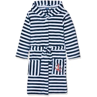 Playshoes Fleece-Bademantel Ringel maritim in Marine/weiß | Gr.: 86/92