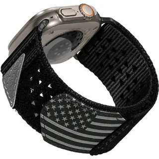 ULTIMAL Armband Kompatibel Mit Apple Watch Armband 49mm 46mm 45mm 44mm,Klettverschluss-Design,Extra Breit Nylon Woven Loop Armband, Hohlraum-Design, Für Apple Watch Ultra 10 9 8 7 6 5 4 Se(Schwarz)