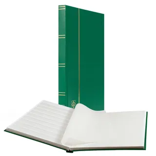 Leuchtturm 333321 Briefmarken-Sammel-Album - Einsteckbuch Basic - 32 weiße DIN A4-Seiten - unwattierter, grüner Einband