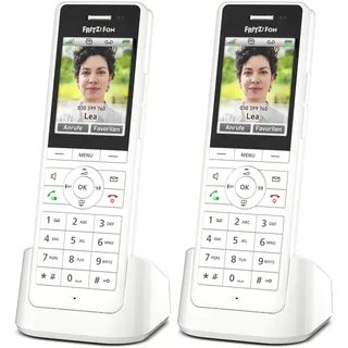 2er Pack FRITZ!Fon X6 Weiß Schnurloses Telefon mit Farbdisplay