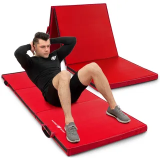 Klappbare Gymnastikmatte mit Klettverschluss 180x60x5cm Rot - Marbo Sport