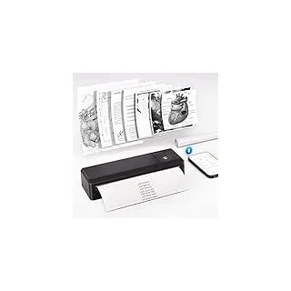 vretti P83 Mobiler Drucker A4, Tragbarer Thermodrucker A4 für Unterwegs, Bluetooth-Verbindung für Smartphones, Kompatibel mit Android/iOS, Reisedrucker für Hause, Lernen