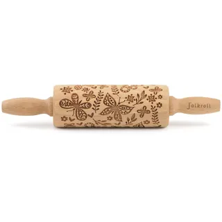 Folkroll Teigroller 3D-Motiv-Teigrolle Buchenholz,