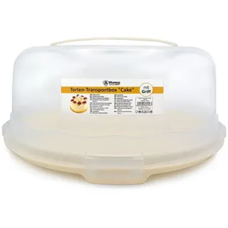bahama Kuchentransportbox Kuchen Transportbox Kuchenbehälter Tortenhaube Rund mit Tragegriff Cre, Kunststoff
