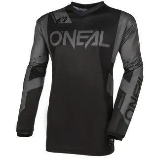 O'NEAL | Motocross-Jersey Langarm | MX Enduro | Gepolsterter Ellbogenschutz, V-Ausschnitt, atmungsaktiv | Element Jersey Racewear V.24 | Erwachsene | Schwarz Grau | Größe M