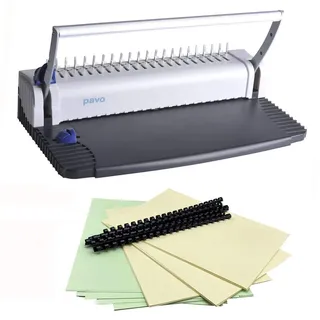 PAVO Bindemaschine Bindegerät SMARTMASTER 2 Bindegerät inkl. 75 tlg. Starterset / Nur für kurze Zeit: Beinhaltet ein 75 teiliges Starterset inkl. Binderücken, Deckblätter und Rückwände