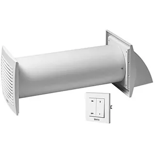 EUROPLAST 150mm Dezentrale Lüftung mit Wärmerückgewinnung - Wandlüfter Lüfter Lüftungsanlage Belüftungssystem Rohrlüfter - Mit Wandschalter