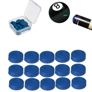Cue Tips, 20 Pack 10mm Billiard Replacement Tips, Queue-Spitzen, Billard-Ersatzspitzen,Snooker-Queue-Spitzen mit transparentem Etui, für Snooker-Queues, Blau