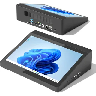 HEIGAOLAPC Mini Computer PC Mini PC Deko mit Touchscreen Display 10.1 Zoll, Win 10 PC-mini J3455, 4GB LPDDR4 RAM, 64GB Rom eMMC, 4K Displayausgang HDMI 1.4, 2XUSB3.0, 2XUSB2.0, WiFi5, RS232, RJ-45