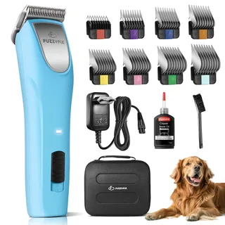 FuzzyFix Professioneller Haarschneidemaschine für Hunde, ergonomisch, mit 2 Geschwindigkeiten, für langes und verwirrtes Haar, Blau