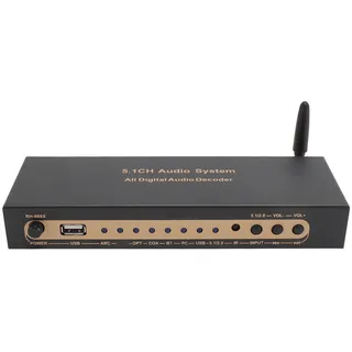 Plyisty Sound-Decoder, Dolby DTS AC3 LPCM 5.1-Kanal-Decoder mit 5.0, USB-Wiedergabe, für Heimkino, Autos (EU-Stecker)