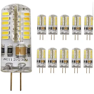 Mengjay 10 x G4 LED Stiftsockel 3Watt Birne LED Lampe Perlen AC 220-240 V 48 SMD 3014 Sparlampe Warmweiß