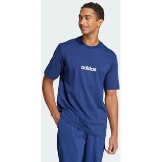 adidas Essentials Linear Single Jersey T-Shirt Dark Blue / White 2XL