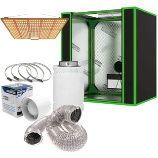Weedness Mini Grow-Box-Set mit LED-Pflanzenlampe + Belüftungsset, 50x35x50 cm Growzelt, Growschrank, Zuchtzelt
