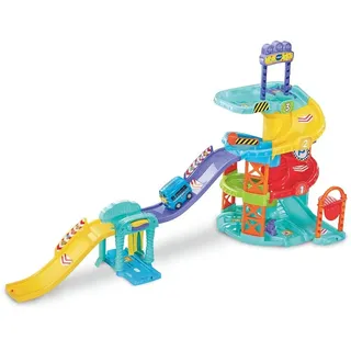 VTech Baby Tut Tut Baby Flitzer - Parkhaus – Interaktive Parkgarage mit beweglichen Elementen, Melodien, Liedern und mehrsprachigem Tut Tut Baby Flitzer Bus – Für Kinder von 1-5 Jahren