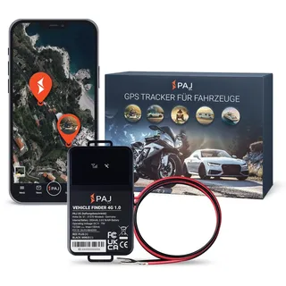 VEHICLE Finder 4G 1.0 GPS Tracker für Motorrad, Auto und Fahrzeuge | Diebstahlschutz - Live-Ortung Per App - 365 Tage Streckenspeicher - Direktanschluss 9-75 V - Virtueller Zaunalarm