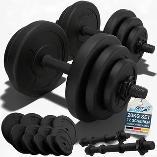 ArtSport Hantelset 20 kg Kurzhantelset schwarz