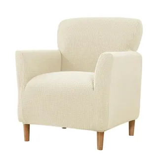 Mateju Sesselbezug Stretch Sofa Überzug Druckt Sesselhusse mit Armlehne, Clubsessel Sessel Bezug Sesselbezüge Stretch Abnehmbar und Waschbar Antirutsch Hussen Für Sessel (Beige)