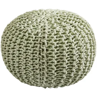 Linea Natura Pouf, Grün, Textil, Uni, Füllung: Styroporkugeln, 55x55x35 cm, AZO-frei, Indoor, Wohnzimmer, Hocker, Poufs
