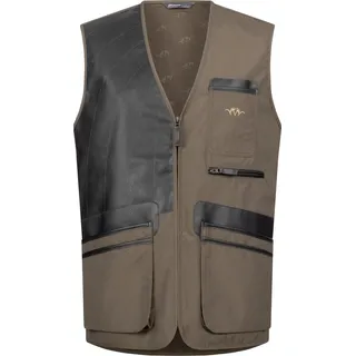 Blaser – Ganzjahresschießweste Rechts | Schießweste für Flinte | Kunstleder‐Anschlag & verstellbare Taille | Braun | Baumwoll‐Polyester‐Mischgewebe - XL
