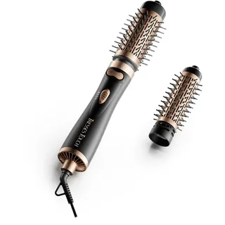 Tresses Touch Rotierende Warmluftbürste, 3-in-1 Rundbürstenföhn mit 2 Bürsten (1,5"&2") zum Trocknen Styling Voluminierende Curling Schlafen in einem Schritt, 3 Temperaturen, Negativ-Ionische