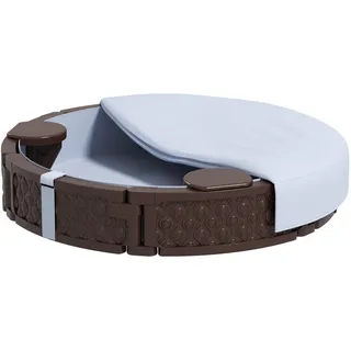 aiyaplay Sandkasten 120 x 120 cm Imprägniert Kinder Sandbox mit Sitzbänken Bodenvlies, Unterlage, wetterbeständige Sandkiste für Outdoor Spielzeug, Sandkästen