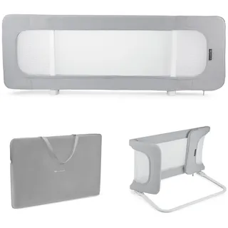 Kinderkraft Guard and Dream Bettgitter 120x40 cm, Bariere Rausfallschutz, Zusammenklappbar, Leicht zu transportieren mit Tragetasche, Einfache Montage, Grau