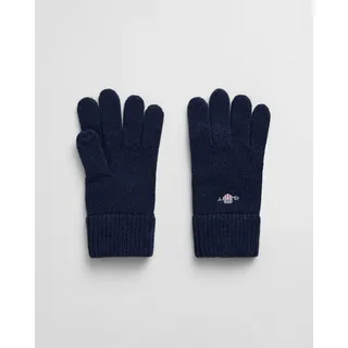 GANT Unisex Shield Wool Gloves Handschuhe, Marine, Standard - Einheitsgröße