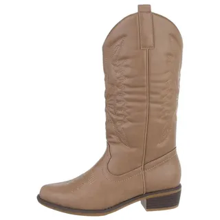 Ital-Design Cowboyboots Damen Hellbraun 38