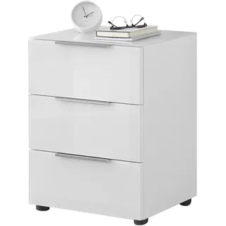 Die Möbelfundgrube Nachttisch weiß - Glasfront - 45 x 40 cm - Santorin