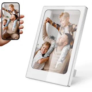 TABKSOLA Digitaler Bilderrahmen Klein, 4,0 Inch E Ink Fotorahmen, 768×528 IPS Vierfarben-Tintenbildschirm, energiesparend, tragbar, Männer und Frauen, EIN Geschenk für Mama