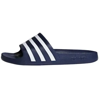 adidas Unisex Adilette Aqua Slides, Dark Blue / Cloud White / Dark Blue,40.5 EU