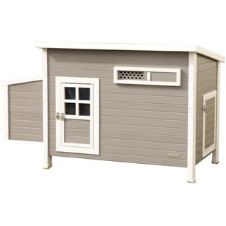 Kerbl Hühnerstall Barney 137 x 73 x 83 cm grau und weiß
