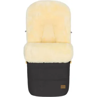 fillikid Fußsack FILLIKID "Bernina Style mit Lammfell, Winterfußsack", Baby, dunkelgrau, Lammfell, Polyester, Fußsäcke Fußsack
