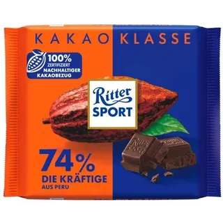 Ritter Sport Kakao Klasse 74% Die Kräftige aus Peru 12x 100g Tafel